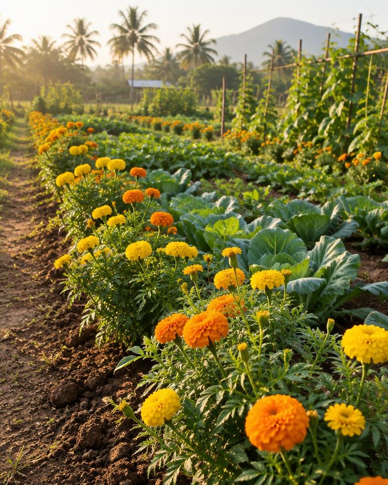 Marigold growing at VIDHAI